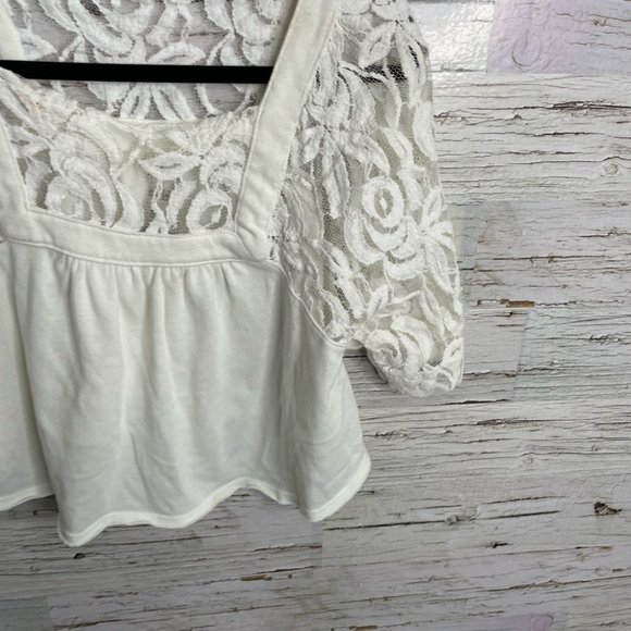 We the free people white crop blouse lace size small - Picture 5 of 12